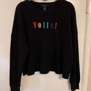FOREVER 21 BLACK CROP LONG SLEEVE